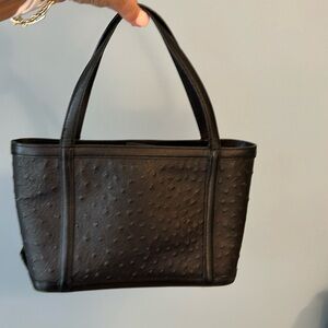 Vintage Maxx New York Black Leather Handbag, Medium Tote